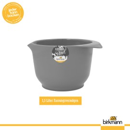 Birkmann, Colour Bowls, mixing and serving bowl, 1.5 litres, melamine bowl, scratch-resistant, stable, sustainable, matt, grey, 709331