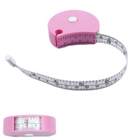 Draduo Tape Measure - 60 Inch Double Sided Scale, Self Retracting Tape Measure for Tailor Fitness Triple Measurement(Pink)