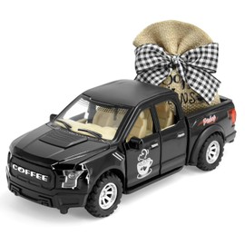 Coffee Decor for Coffee Bar: Farmhouse Coffee Bar Decor - Black Medium Metal Truck Decor | Coffee Bar Accessories Decor for Countertop,Tiered Tray Decor,Coffee Station Decor & Vintage Truck Decor