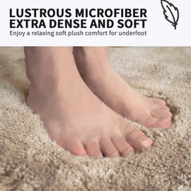 FIFU Bathroom Runner Rug 24" W x 60" L, Bath Mats for Bathroom, Bedroom & Kitchen, Non-Slip Rubber Latex Backing, Comfort & Soft Shower Bathmat & Carpet for Sink, Home & Hallways, Beige