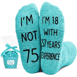 HAPPYPOP 75th Birthday Gift Ideas for Women - Socks for 75 Year Old Birthday, Retirement Gifts for Older Elderly Women