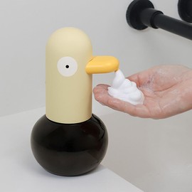 AMYESE Kids Automatic Soap Dispenser - Cute Duck Touchless Foaming Hand Soap Dispenser, Waterproof USB Rechargeable, Hand- free Shampoo/Soap Dispenser for Bathroom, Kitchen Countertop, Preschool