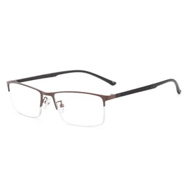 [Unimed] 58002 老眼鏡 おしゃれ メンズ ブルーライトカット 老眼鏡メンズ 度数 人気 軽量 メンズ uvカット (ブラウン, 2.50)