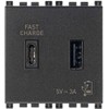 VIMAR 14295.AC USB Power Supply 5V 3A for Electronic Devices,