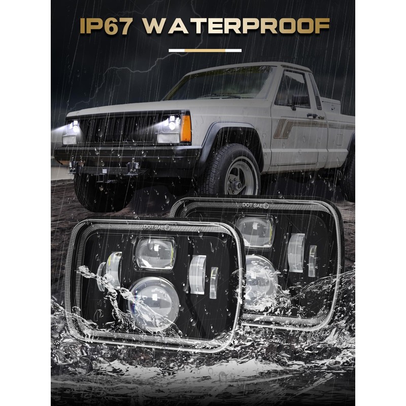 VI9000 5x7 7x6 H6054 led headlights with Hi/Low Sealed Beam
