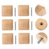 Operitacx 10pcs Square Wooden Pull Handles Simple Design Cabinet Knobs