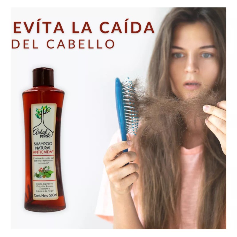 Árbol Verde Tratamiento Shampoo Anticaída Árbol Verde 4pzs Romero Sábila