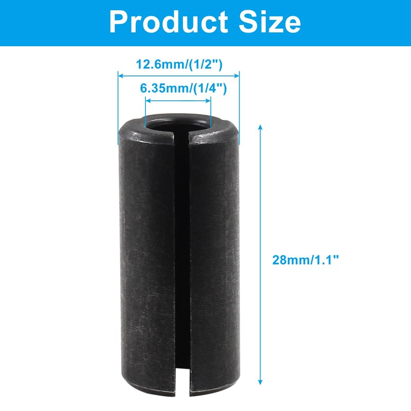 Unlorspy 2PCS Router Conversion Chuck Adapter 12.7mm (1/2") to 6.35mm
