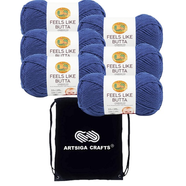 Lion Brand Feels Like Butta Royal Blue 215-109 (6-Skeins -