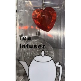 PRODYNE Stainless Steel Tea Infuser With Red Gem Heart