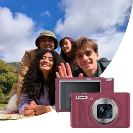 Tedubax Silicone Case for Canon Powershot SX740/SX730 HS with 2PCS Screen Protector and a Lanyard Canon Powershot SX740/SX730 HS case- (red)