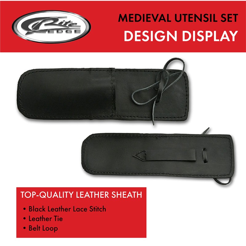 SZCO Supplies 7.25" Hand-Forged Medieval Cutlery Set – Carbon Steel