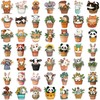 50Pcs Potted Animals Stickers,Cartoon Aesthetic Stickers,Vinyl Waterproof Cute Animals Stickers,for