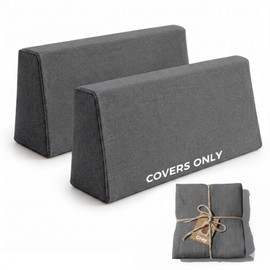 2PCS Daybed Bolster Wedge Back Pillow Covers for Twin Size Daybed,Washable Back Cushion Covers with Zipper,Backrest Reading Pillow Cover,Cover ONLY