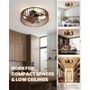 Yituplyee Flush Mount Ceiling Fans with Lights and Remote,Wood Caged