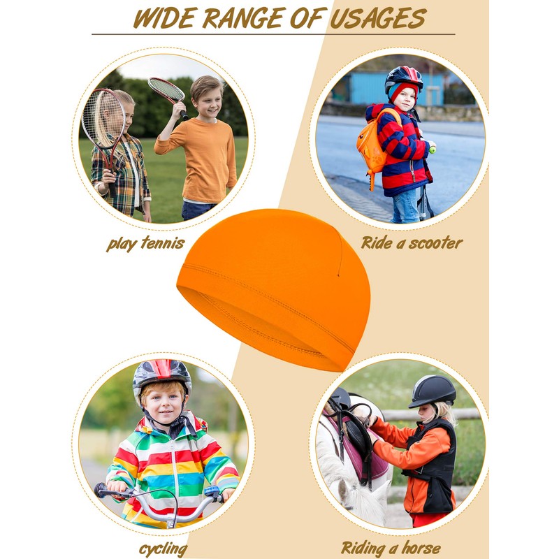 Geyoga 6 Pieces Football Skull Caps for Kids Youth Under