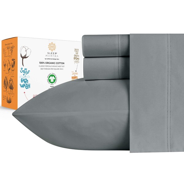 Sleep Mantra Premium 100% Organic Cotton Bed Sheet Set -