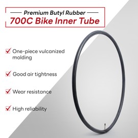 FengCan 700 x 18/25C Inner Tube 18/25-622, 28 Inch Bicycle Tube, 700 x 18C, 700 x 23 C, 700 x 25 C, Suitable for Road Bike/Gravel/MTB Bicycle Tyres, FV48 mm Presta Valve (1-PC)