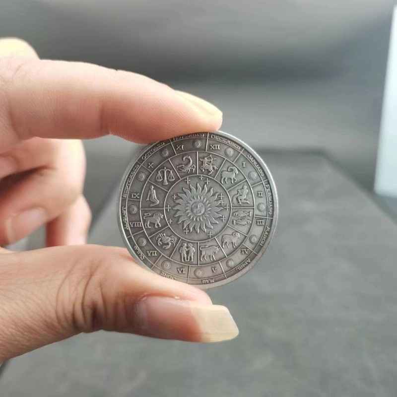 12 Constellations Challenge Coins, Constellations Good Luck Amulet