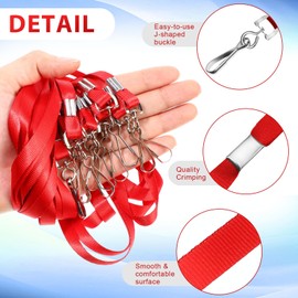 Kosiz 300 Set Lanyards with ID Holder Clear Horizontal Name Tags Badge Flat Neck Lanyards Waterproof Resealable Zip ID Card Holder for Adult Kid Business School Office(Red)