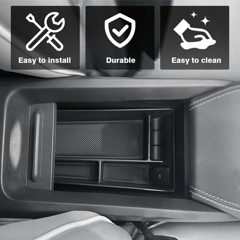 BestEvMod Center Console Organizer & Dash Tray Compatible with 2021-2024