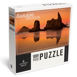 Lantern Press 1000 Piece Jigsaw Puzzle, Bandon, Oregon Sunset