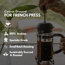 Canopy Point Coffee Honduras Dark Roast | Coarse Ground Coffee for Cold Brew, French Press & Percolator | Arabica specialty small batch roasted to order with smooth strong chocolate notes & aroma | Non-Toxic Air Roasted French Roast (Coarse Grind, 12oz)