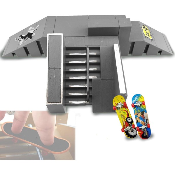 Finger Sketch Finger Skateboard Park Deck Slope Fingerboard (Gray.)