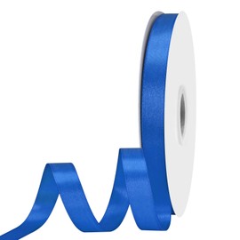 Maclemon Royal Blue Double Satin Ribbon 5/8 inches x 100 Yards Solid Colour Ribbon For Gift Wrapping Craft Sewing Hair Accessories Balloons Birthday Parties Wedding Decorations And More