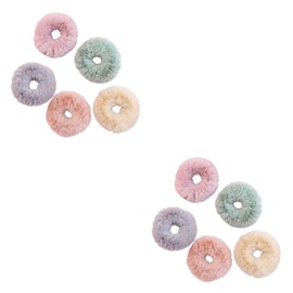 Outanaya 10pcs Fur Hair Ties for Adult Hair Accessories Random Colors Chic and Stylish Ponytail Holders for Autumn and Winter for Everyday Wear and Special Occasions