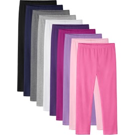 Cvaoo 10 Pack Girls Leggings Cotton Pants for Girls Full Length Toddler Warm Stretchy Leggings for Kids Winter Set A 7-8Y