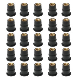 Yuiturt 25Pcs M5 Rubber Well Nuts 5mm Metric Motorcycles Windshield Bolts Wellnut Replacement Accessories Fit for Motorcycles Canoes Kayaks Boat