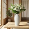 14.4 Inch Farmhouse Ceramic Vase for Pampas Grass, Off White