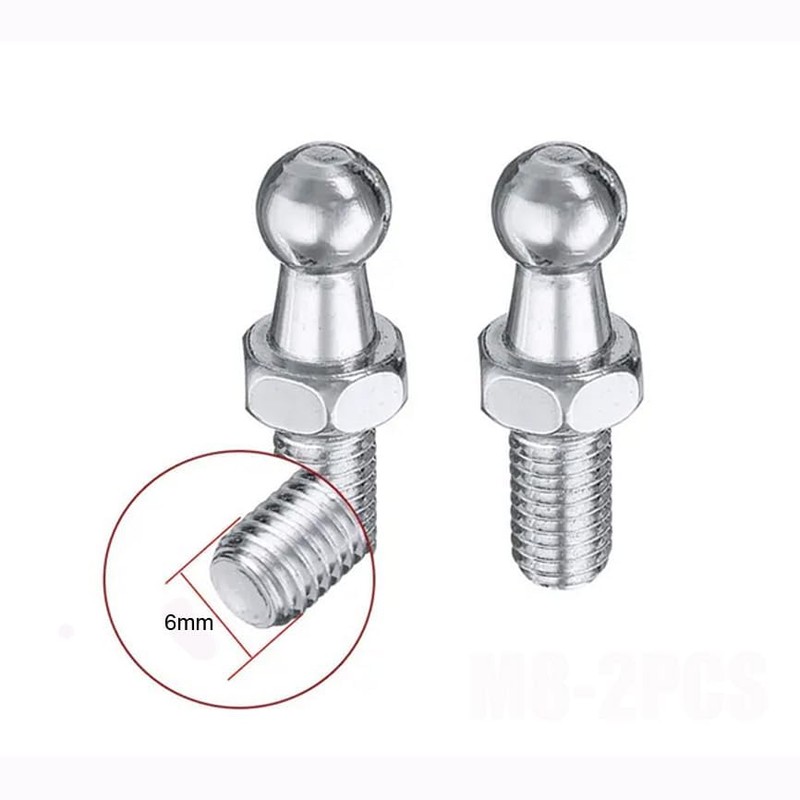 TOOMYAUTO M6 x 10mm Silver Ball Stud Bolts, Pack of