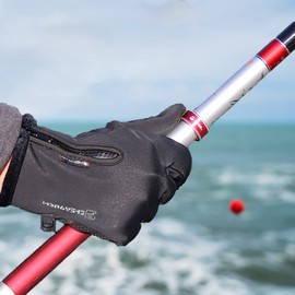 Men's Outdoor Gloves, Cold Protection, 2 Finger Out, Smartphone Compatible, Ergonomic Design, Anti-Slip, Waterproof, Fingertips, Cold Protection, Night Activities, Sports Gloves, Paddle Gloves, Fishing Gloves, Half Finger, Bicycle, Biking, Sea Fishing, R