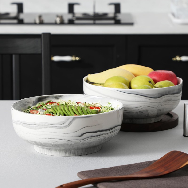 MALACASA Salad Bowls, 114 OZ(10") Extra Large Serving Bowls Set