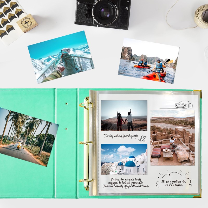Craftask 12x12 Photo Album 3 Ring Binder, PU Leather Cover