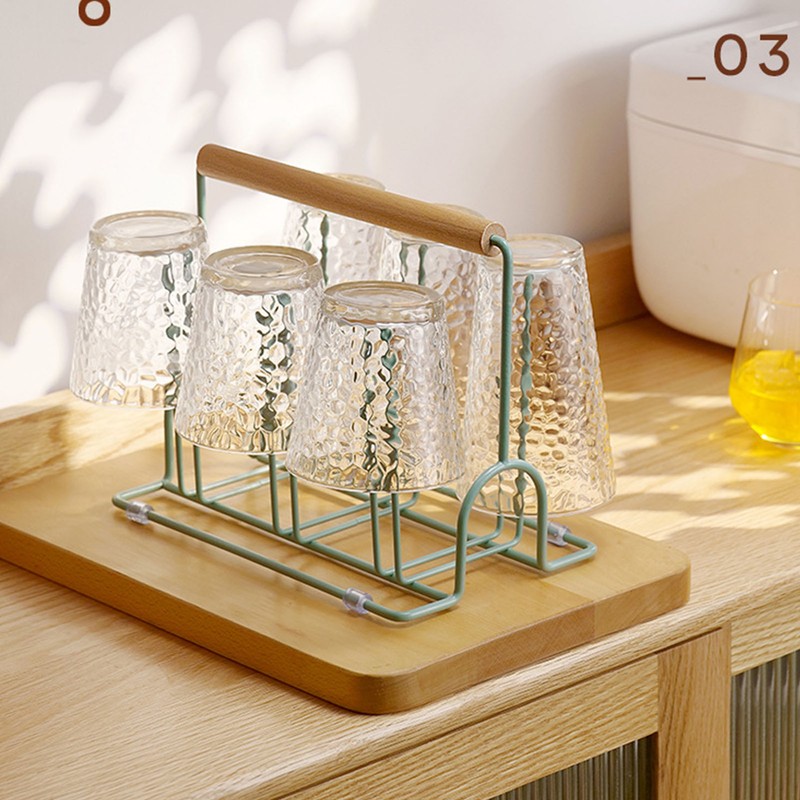 Glass Drying Rack Prevent Slip Hanging Storage Cup Draining Stand