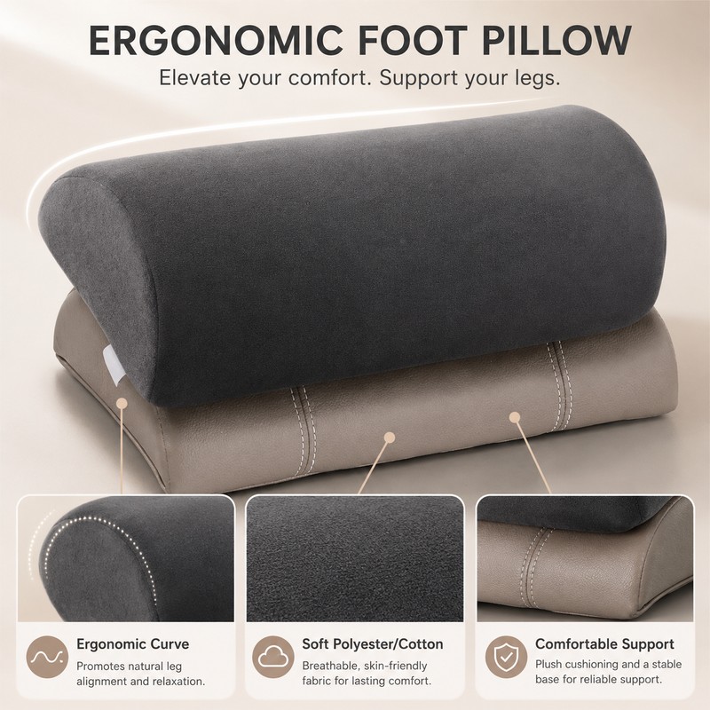 Ergonomic Foot Pillow for Sleep & Rest – Polyester/Cotton Leg
