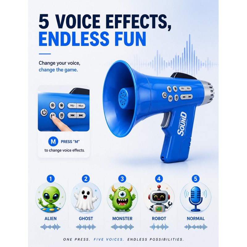 Cool Toys for 4 Year Old Boys, 5 Sounds Effect