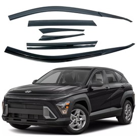 AUTOCLOVER Tape-On Rain Guards Window Visors 6 Pcs Set for Hyundai The All New Kona 2024 2025 / Window Deflectors, Out-Channel Vent Shades (Smoked)