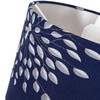 Modern 10inch Navy Midnight Blue Drum Lampshade with Off-White Floral