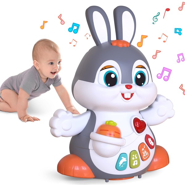 MOONTOY Baby Crawling Toys 6 to 12 Months,Bunny Musical Toy