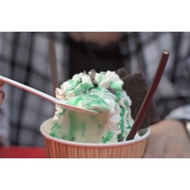 DeinPack 150 Ice Cream Spoons Paper 9.5 cm, Environmentally Friendly Ice Cream Scoop, Biodegradable Ice Cream Spoons, Paper Spoons, Disposable Paper Spoons, Sustainable Ice Cream Spoon, Dessert Spoon