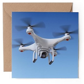 1 x Greeting Card - Drone Quadrocopter Flying Camera - Blank Birthday Celebration Anniversary #50785