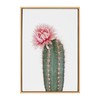 Kate and Laurel Sylvie Pink Cactus Flower Framed Canvas Wall