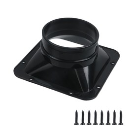 Geesatis 4 inch Duct Connector Flange,Metal Straight Pipe Flange Square to Round Interface Air Duct,ABS Interface Air Duct for Air Heating Cooling Ventilation Exhaust Fan,1Pcs