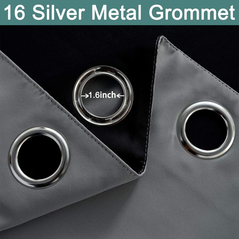 Yakamok Total Blackout Extra Wide Patio Sliding Door Curtains, Grommet