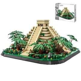 El Castillo Pyramid Building Blocks Sets Mexico Architecture Building Block Toys for Adults and Kids Mayan Pyramid Model Gift for Boys and Girls 1346+PCS