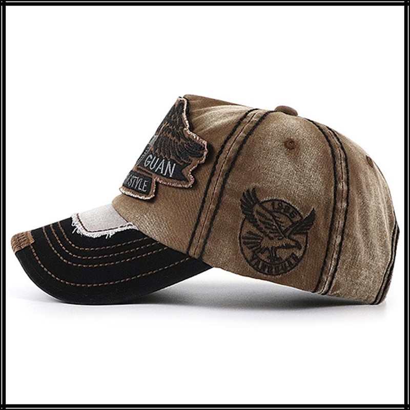 White Fang CA732 Eagle Pattern, English Letter Logo, Cap, Hat,